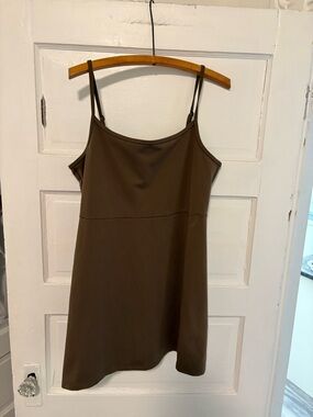TNA khaki Mini Slip Dress ARITZIA
